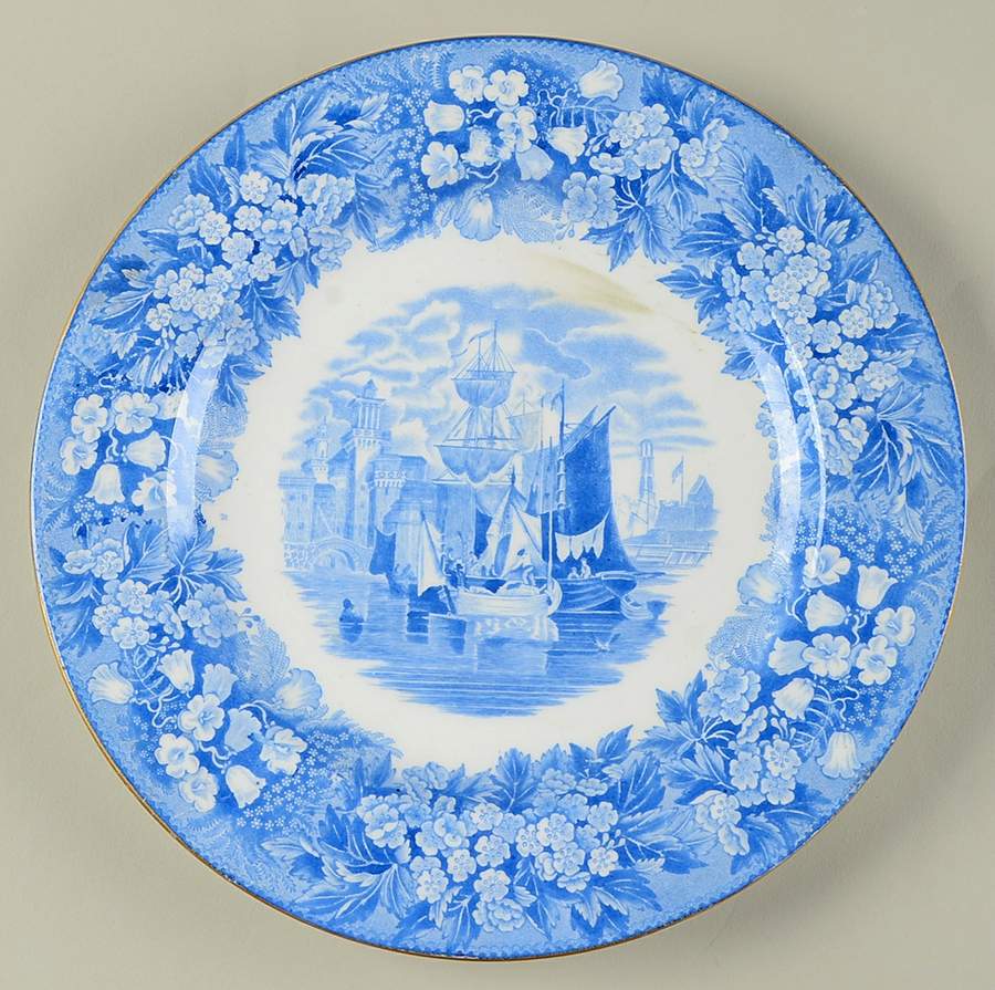 Ferrara Blue (Gold Trim) Luncheon Plate by Wedgwood-1