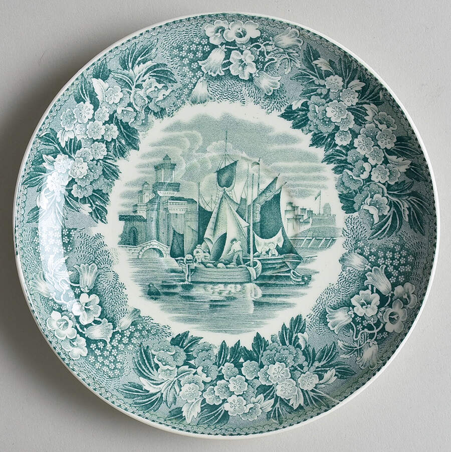 Ferrara Green (No Trim) Saucer by Wedgwood-1