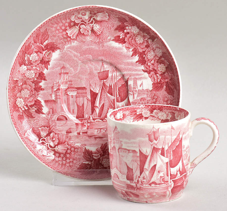 Ferrara Pink (No Trim) Flat Demitasse Cup & Saucer Set by Wedgwood-1