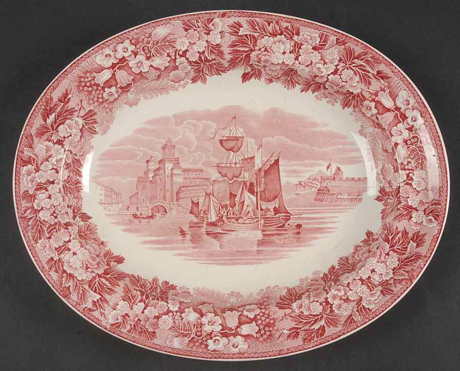 Ferrara Pink (No Trim) 10" Oval Serving Platter by Wedgwood-1