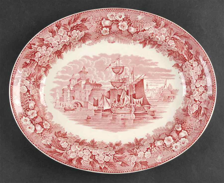 Ferrara Pink (No Trim) 13" Oval Serving Platter by Wedgwood-1