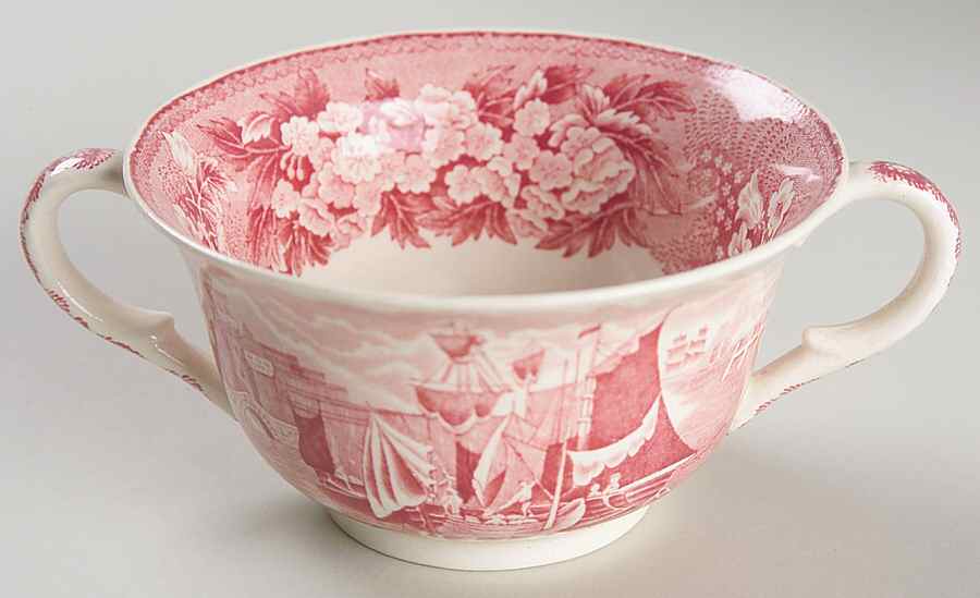 Ferrara Pink (No Trim) Flat Bouillon Cup by Wedgwood-1