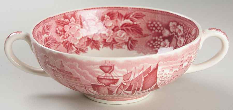 Ferrara Pink (No Trim) Flat Cream Soup Bowl by Wedgwood-1