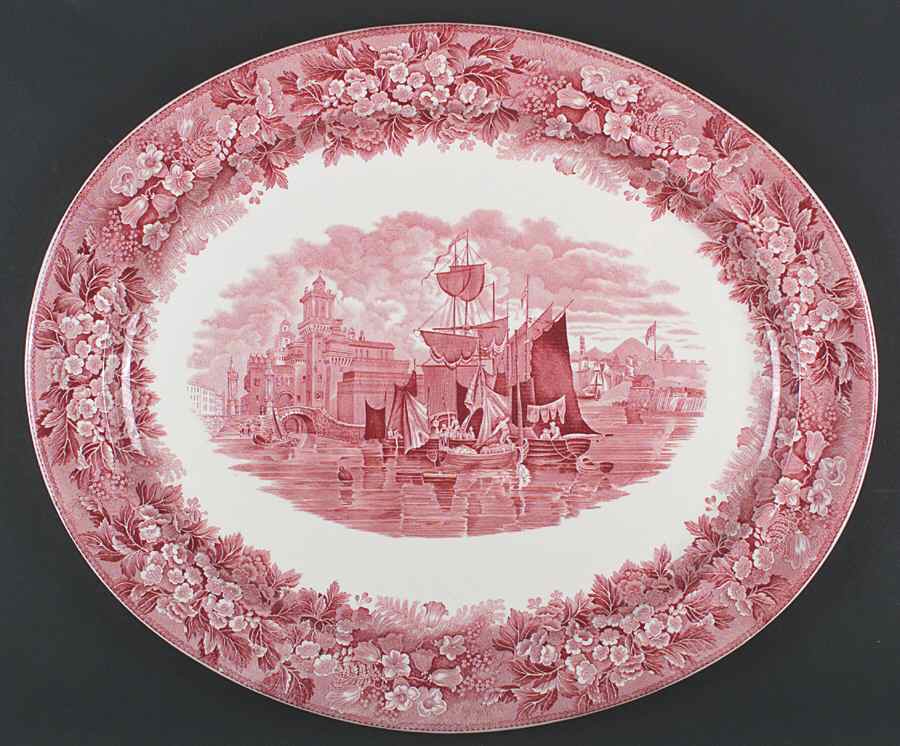 Ferrara Pink (No Trim) 20" Oval Serving Platter by Wedgwood-1