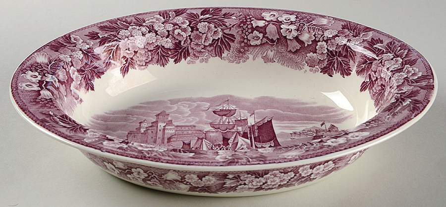Ferrara Pink (No Trim) 9" Oval Vegetable Bowl by Wedgwood-1
