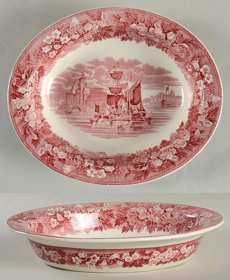 Ferrara Pink (No Trim) 8" Oval Vegetable Bowl by Wedgwood-1