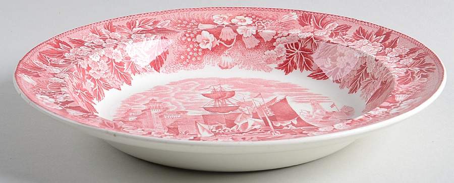 Ferrara Pink (No Trim) Large Rim Soup Bowl by Wedgwood-1