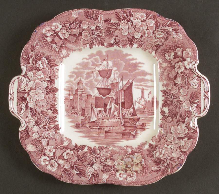 Ferrara Plum (No Trim) Square Handled Cake Plate by Wedgwood-1