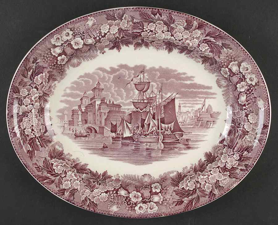 Ferrara Plum (No Trim) 12" Oval Serving Platter by Wedgwood-1