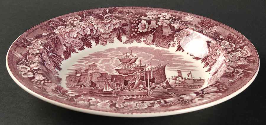 Ferrara Plum (No Trim) Large Rim Soup Bowl by Wedgwood-1