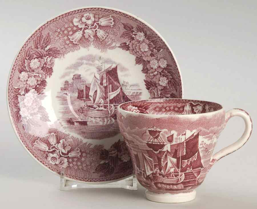Ferrara Plum (No Trim) Footed Demitasse Cup & Saucer Set by Wedgwood-1