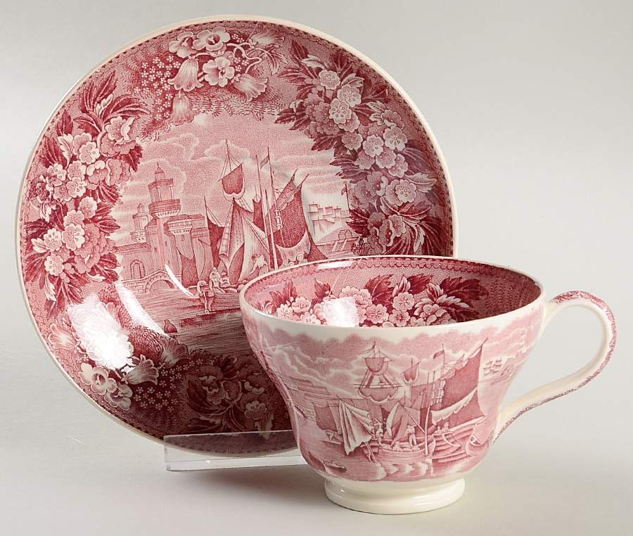 Ferrara Plum (No Trim) Footed Cup & Saucer Set by Wedgwood-1