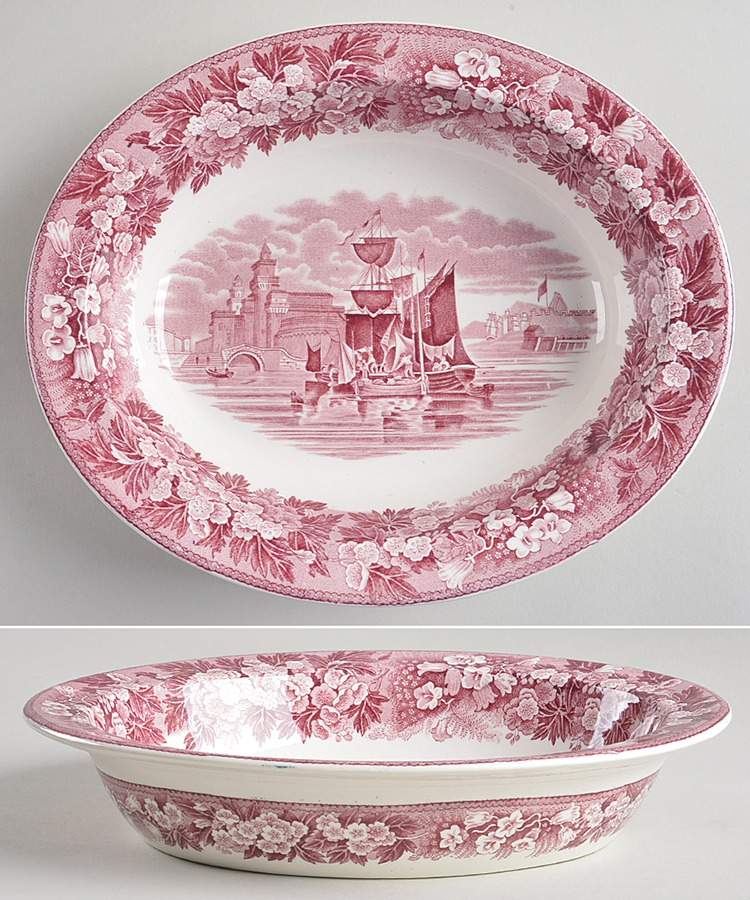 Ferrara Plum (No Trim) 8" Oval Vegetable Bowl by Wedgwood-1