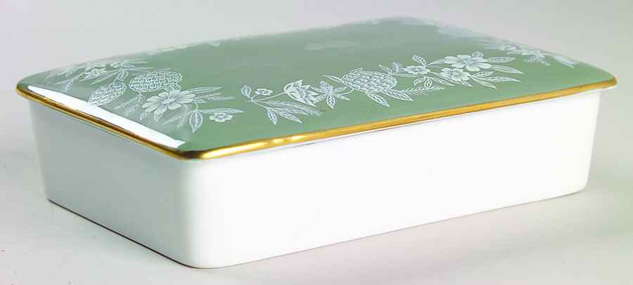 Fieldfare Green Cigarette Box & Lid by Wedgwood-1