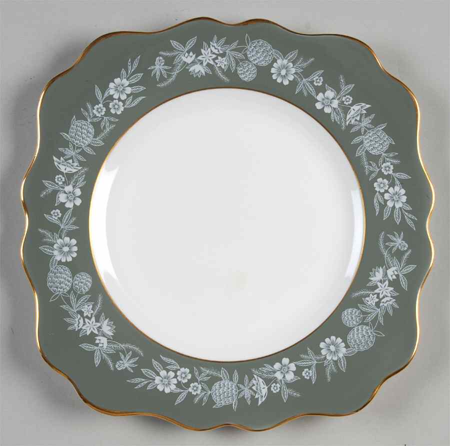 Fieldfare Green Square Luncheon Plate by Wedgwood-1