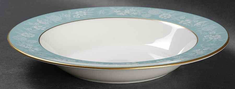 Fieldfare Turquoise Rim Soup Bowl by Wedgwood-1