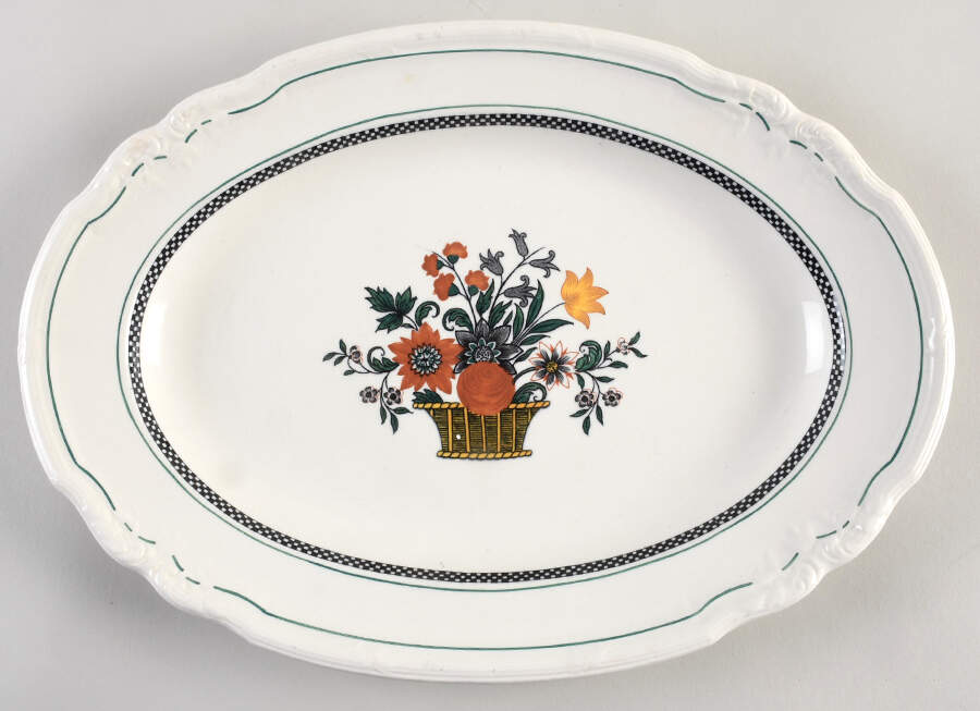 Flaxman 13" Oval Serving Platter by Wedgwood-1