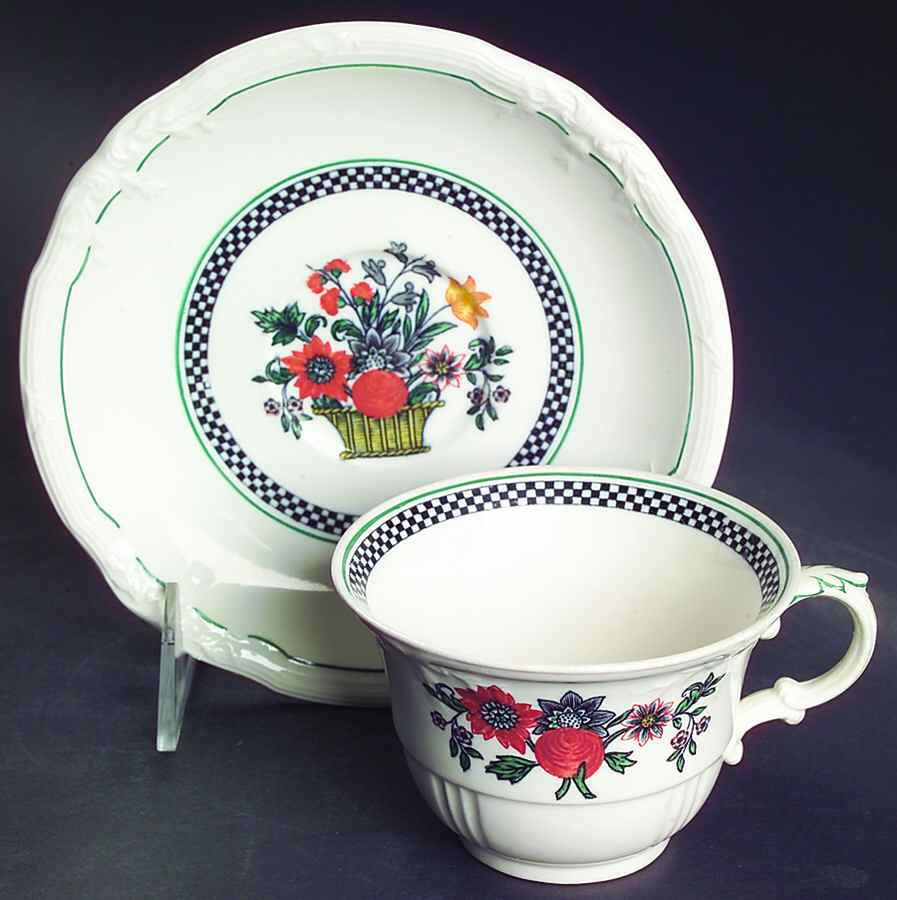 Flaxman Flat Cup & Saucer Set by Wedgwood-1