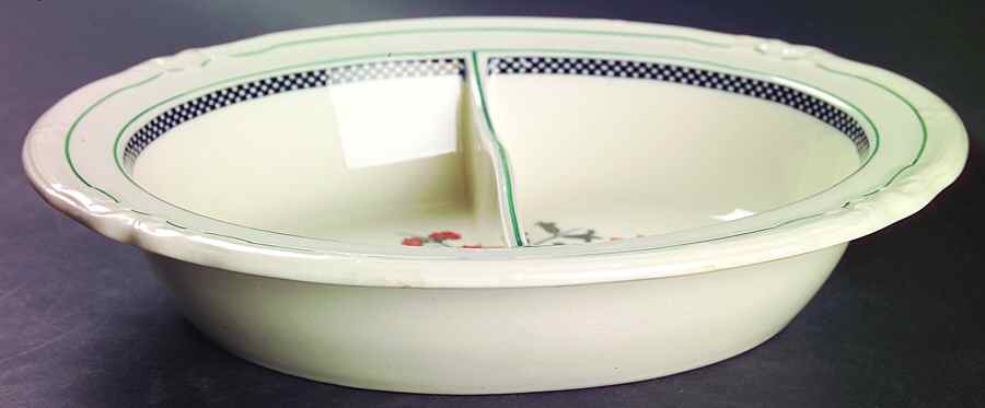 Flaxman 10" Oval Divided Vegetable Bowl by Wedgwood-1