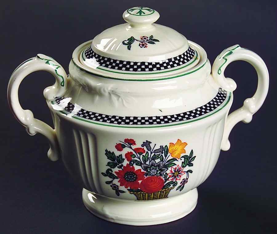 Flaxman Sugar Bowl & Lid by Wedgwood-1