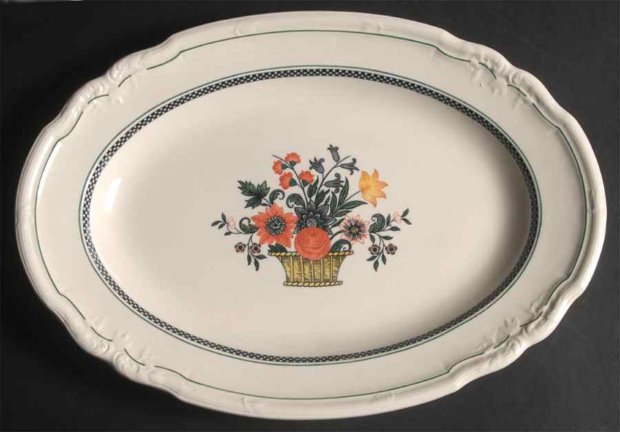 Flaxman 14" Oval Serving Platter by Wedgwood-1