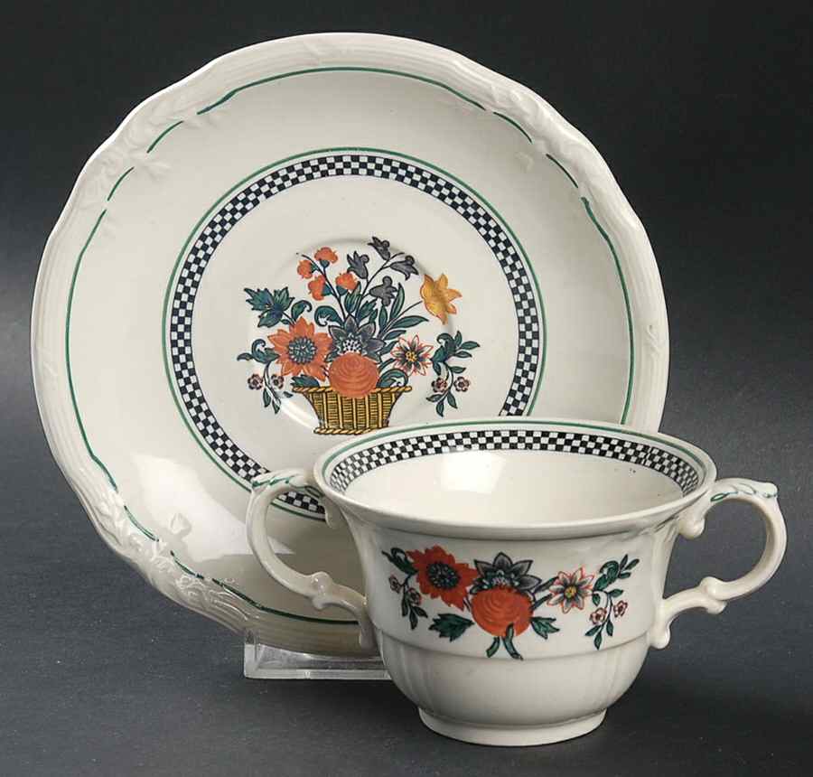 Flaxman Flat Bouillon Cup & Saucer by Wedgwood-1