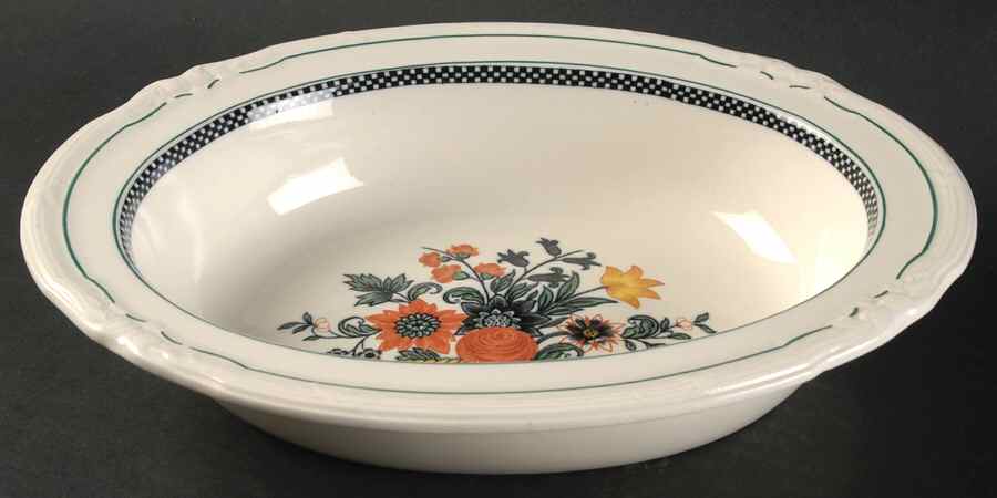 Flaxman 10" Oval Vegetable Bowl by Wedgwood-1