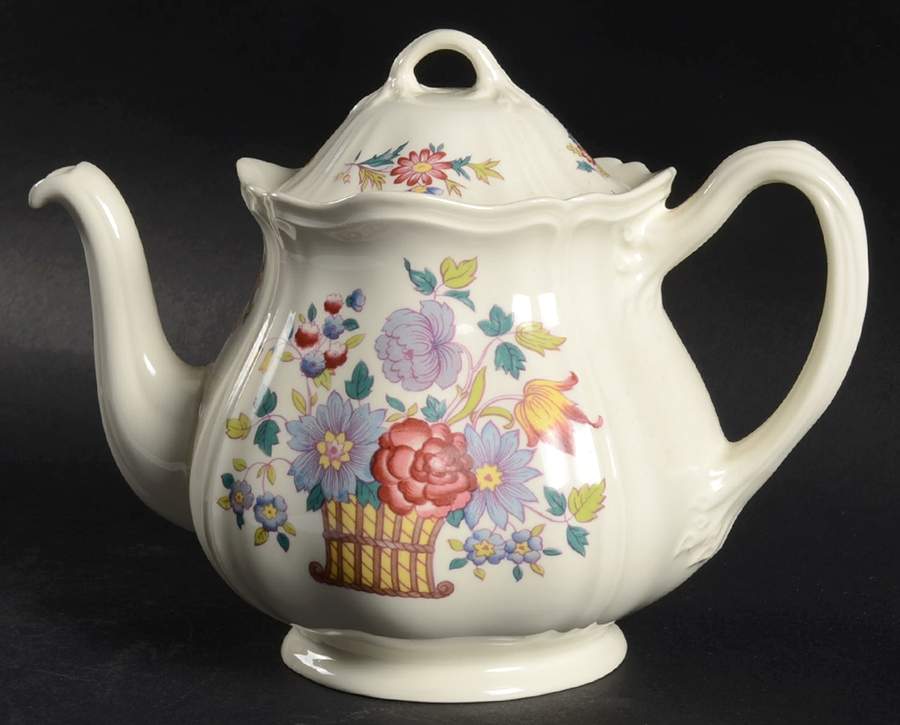 Floral Basket Teapot & Lid by Wedgwood-1