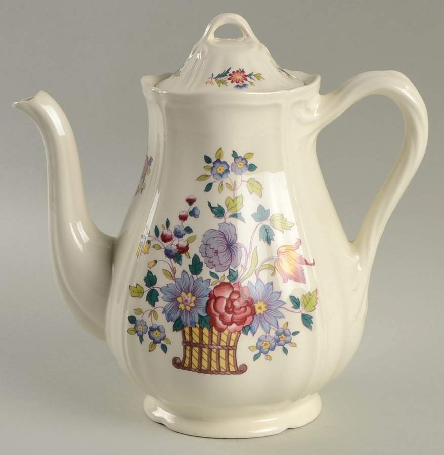 Floral Basket Coffee Pot & Lid by Wedgwood-1