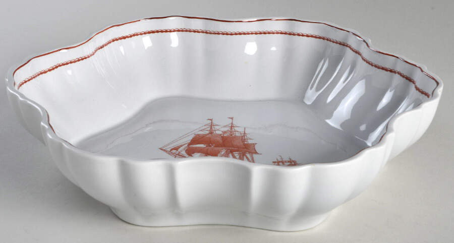Flying Cloud Rust Large Round Fluted Bowl by Wedgwood-1