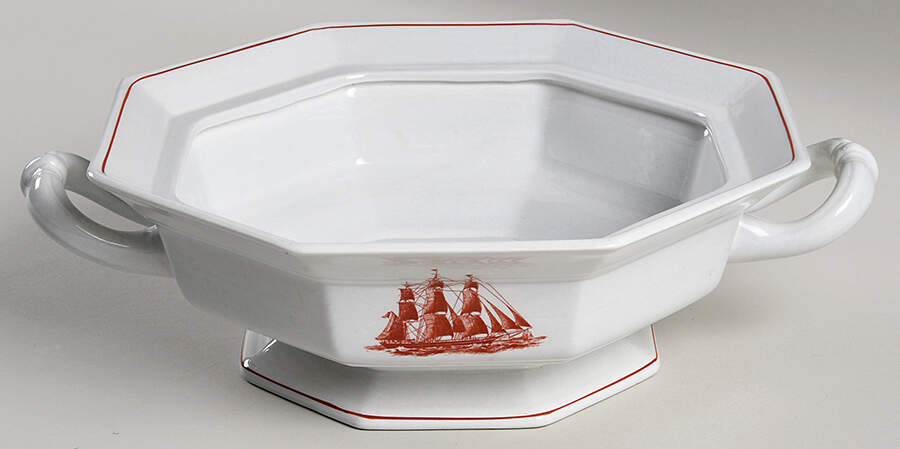 Flying Cloud Rust Octagonal Vegetable No Lid by Wedgwood-1