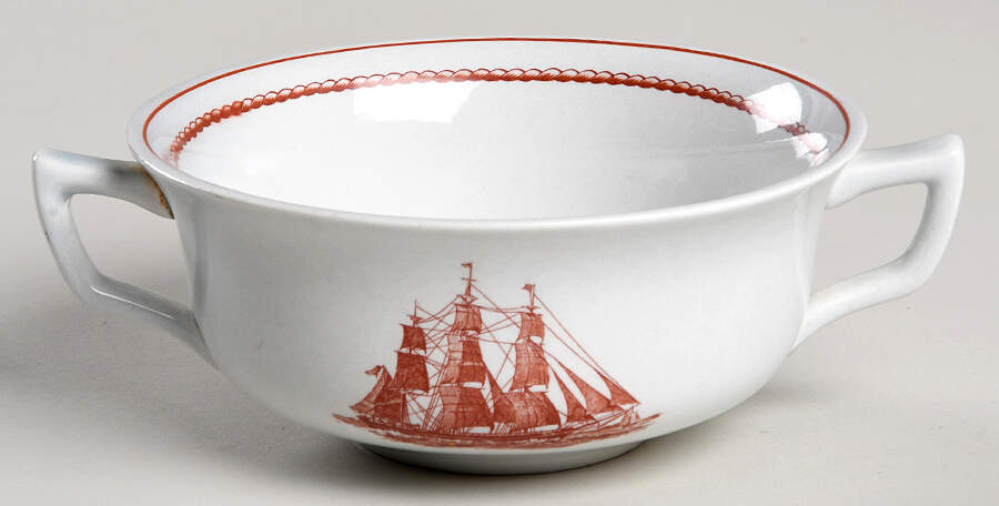 Flying Cloud Rust Flat Cream Soup Bowl by Wedgwood-1
