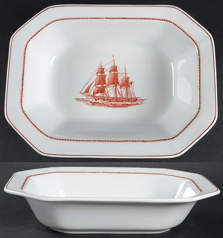 Flying Cloud Rust 10" Oval Vegetable Bowl by Wedgwood-1