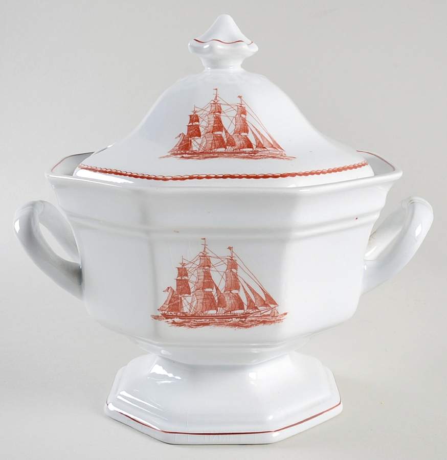 Flying Cloud Rust Sauce Boat & Lid by Wedgwood-1