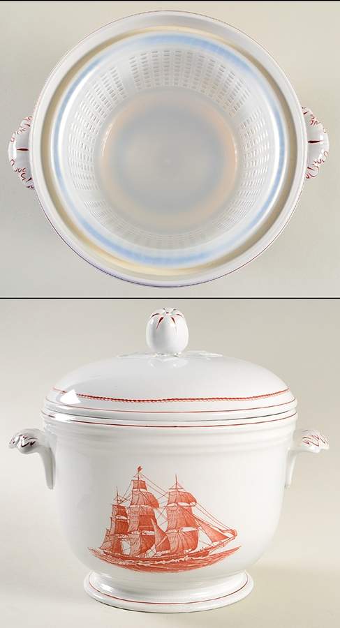 Flying Cloud Rust Ice Bucket & Lid w/Plastic Liner by Wedgwood-1