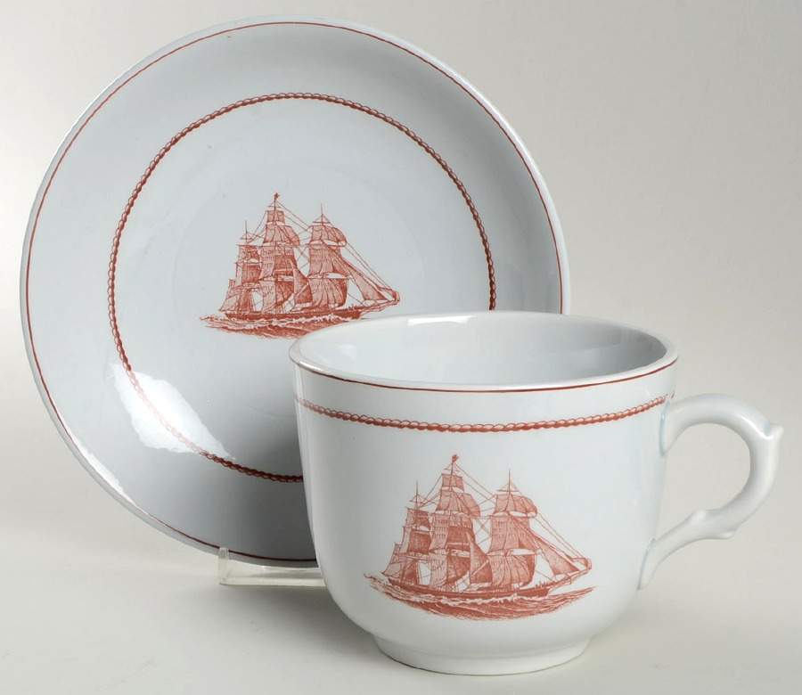 Flying Cloud Rust Jumbo Cup & Saucer Set by Wedgwood-1