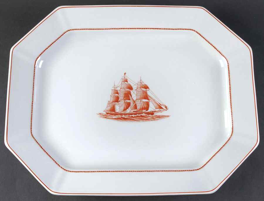 Flying Cloud Rust 15" Oval Serving Platter by Wedgwood-1