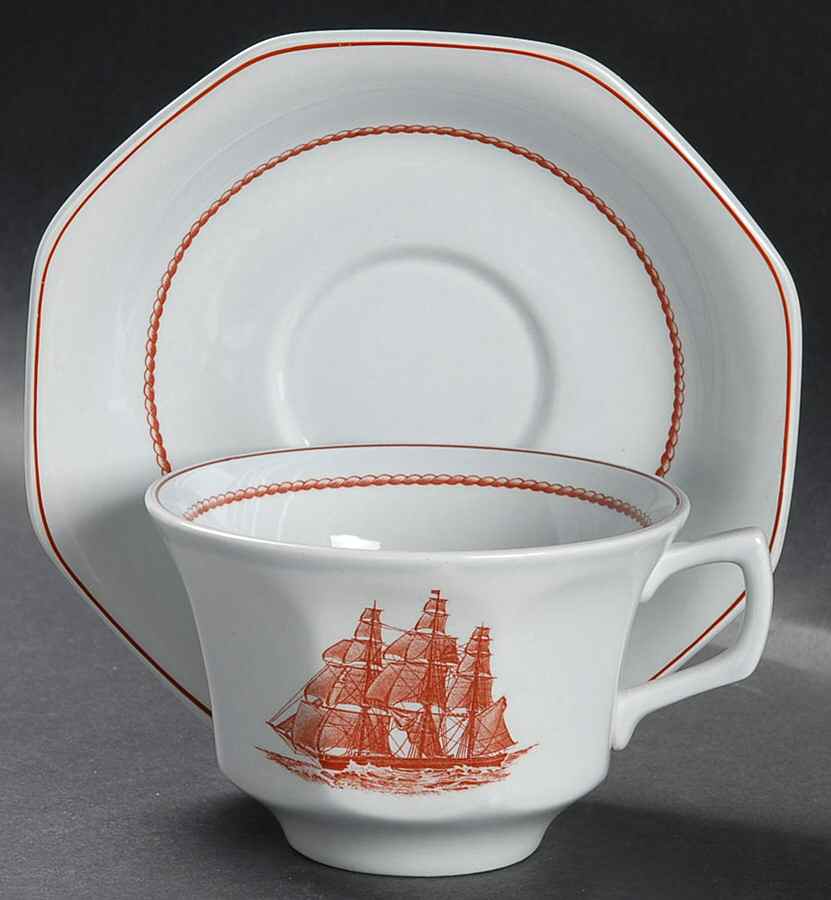 Flying Cloud Rust Oversized Cup & Saucer Set by Wedgwood-1
