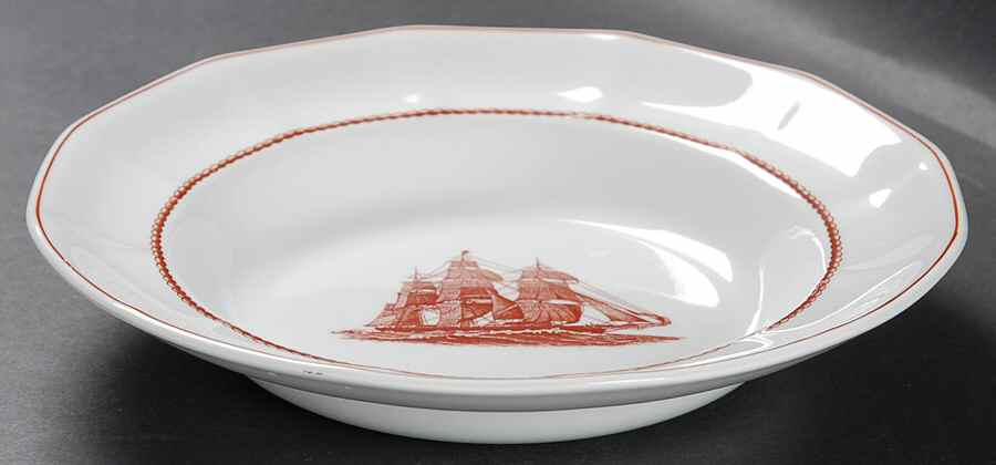 Flying Cloud Rust Rim Soup Bowl by Wedgwood-1