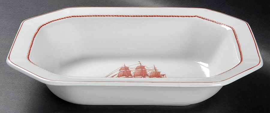 Flying Cloud Rust 9" Oval Vegetable Bowl by Wedgwood-1