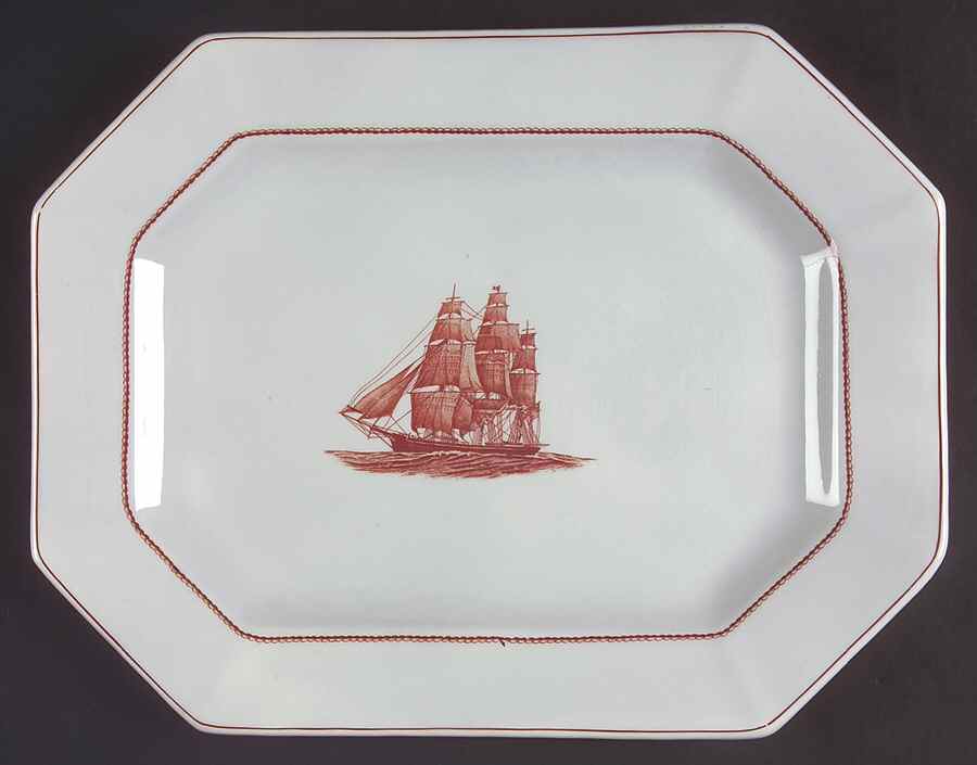 Flying Cloud Rust 14" Oval Serving Platter by Wedgwood-1