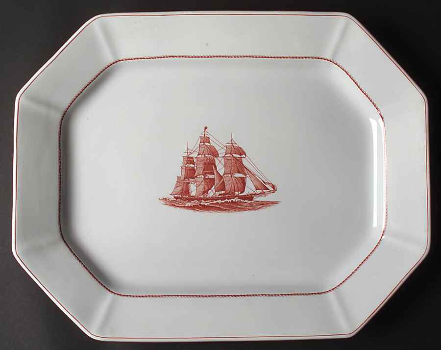 Flying Cloud Rust 16" Oval Serving Platter by Wedgwood-1