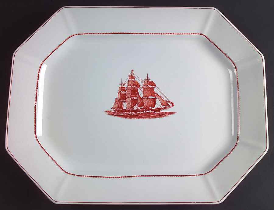 Flying Cloud Rust 16" Oval Serving Platter by Wedgwood-1