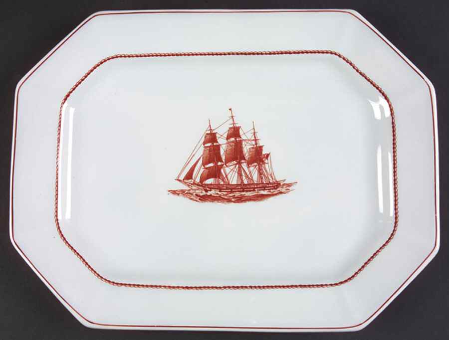 Flying Cloud Rust 12" Oval Serving Platter by Wedgwood-1