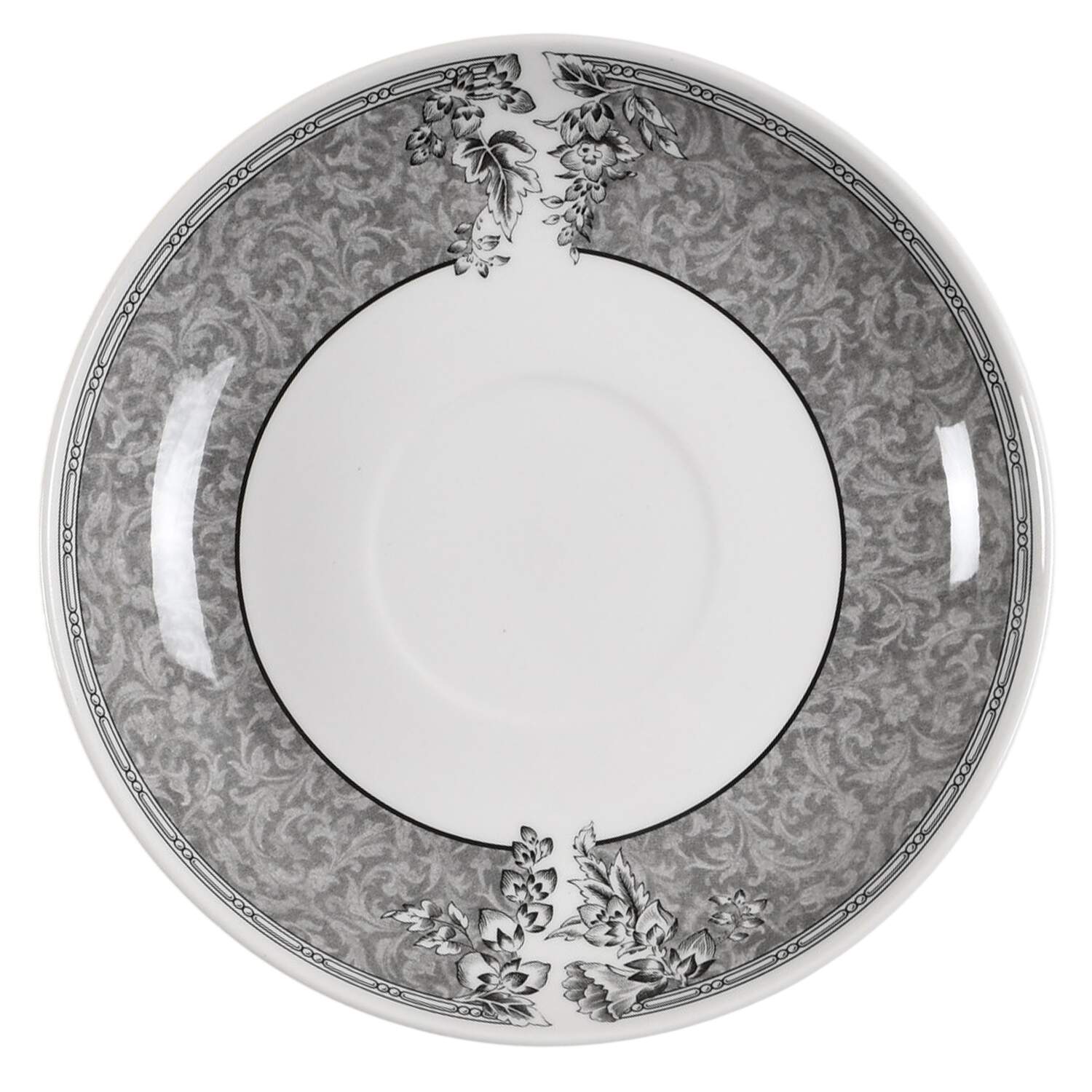Fleur Damask Saucer for Breakfast Cup by Wedgwood-1