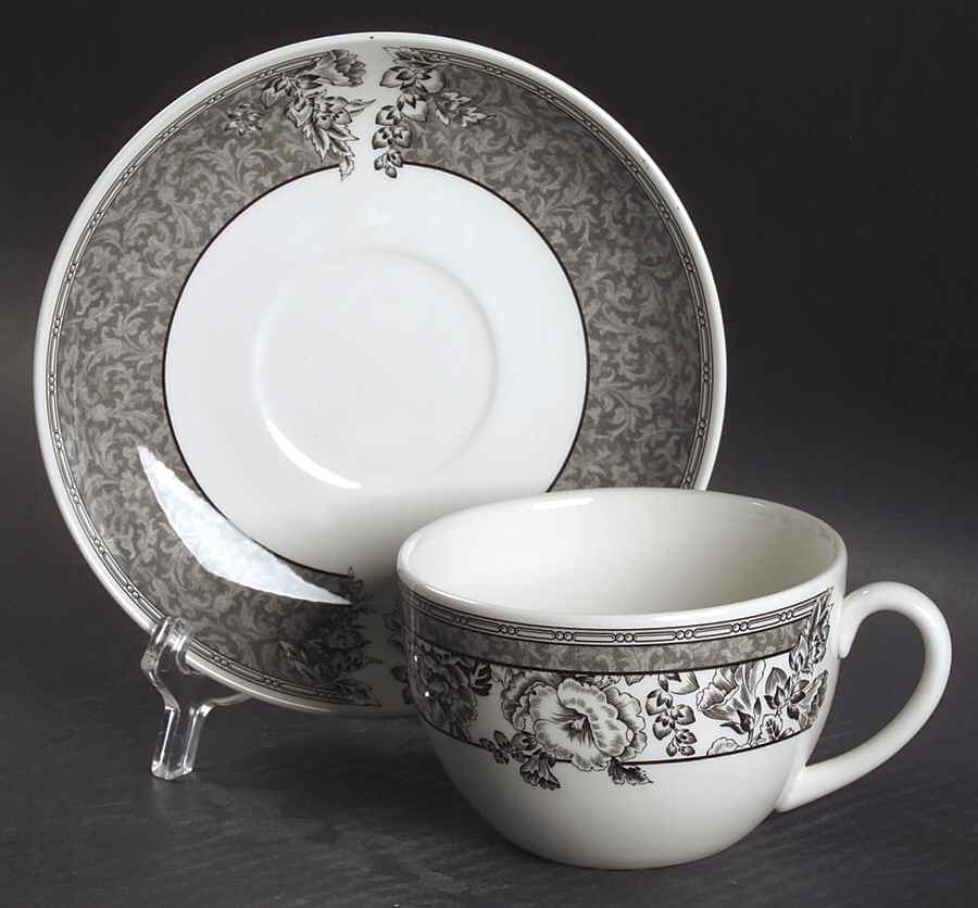 Fleur Damask Breakfast Cup & Saucer Set by Wedgwood-1