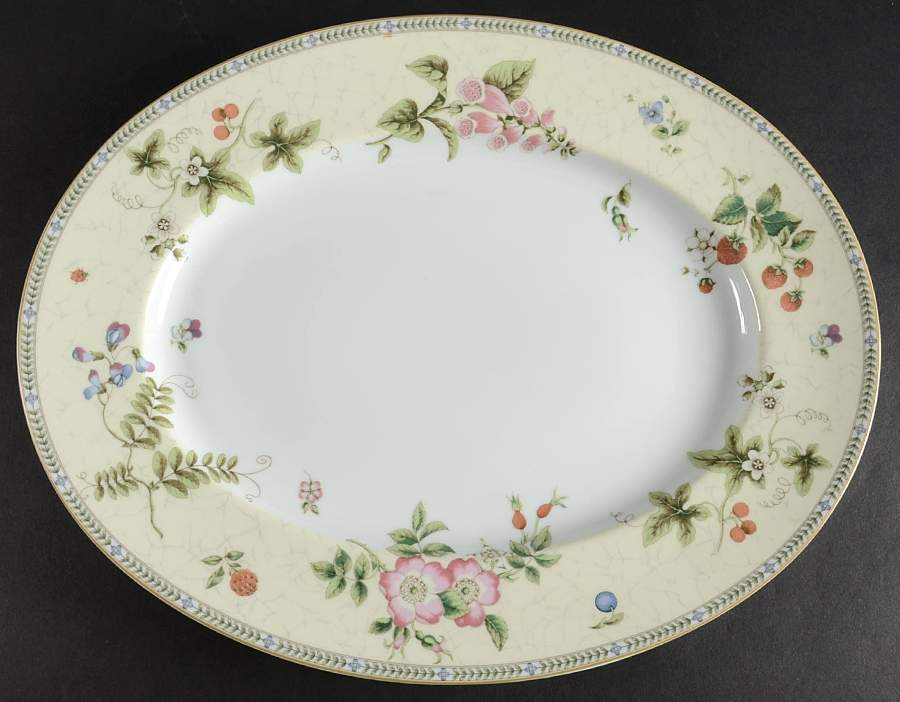 Fleur 14" Oval Serving Platter by Wedgwood-1
