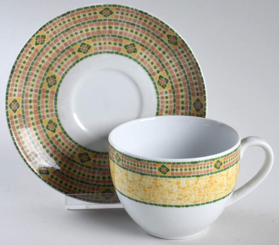 Florence (Mosaic Decor) Flat Cup & Saucer Set by Wedgwood-1