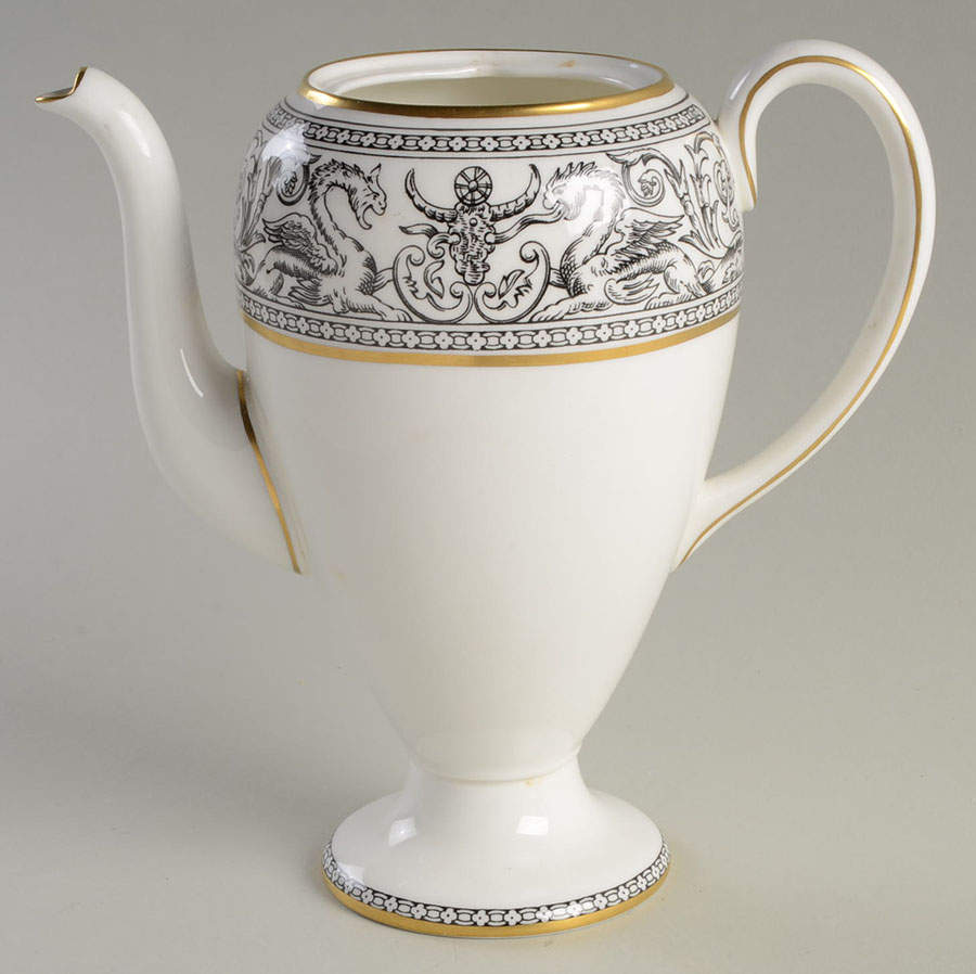 Florentine Black (Black Dragons) Small Coffee Pot No Lid by Wedgwood-1