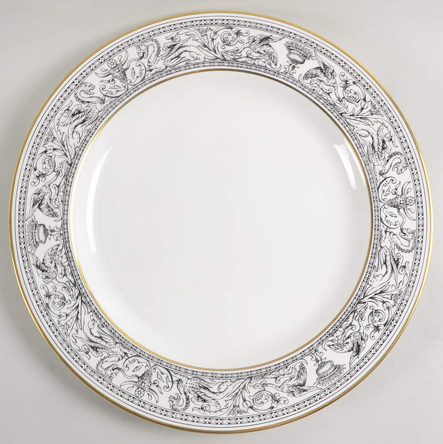 Florentine Black (Black Dragons) 15" Chop Plate (Round Platter) by Wedgwood-1